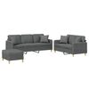 vidaXL Ensemble de canap&eacute;s 3 pcs coussins gris fonc&eacute; tissu