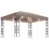 vidaXL Tonnelle avec guirlande lumineuse &agrave; LED 4x3 m Taupe