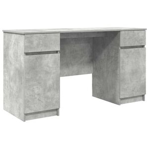 vidaXL Bureau Gris b&eacute;ton Bois d'ing&eacute;nierie 140 x 49 x 76 cm