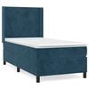 vidaXL Sommier &agrave; lattes de lit et matelas Bleu fonc&eacute; 80x200 cm Velours
