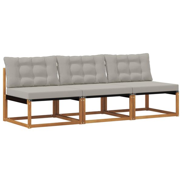 vidaXL 3 Pi&egrave;ce Sofa de milieu ext&eacute;rieur Bois d'Acacia Massif Naturel