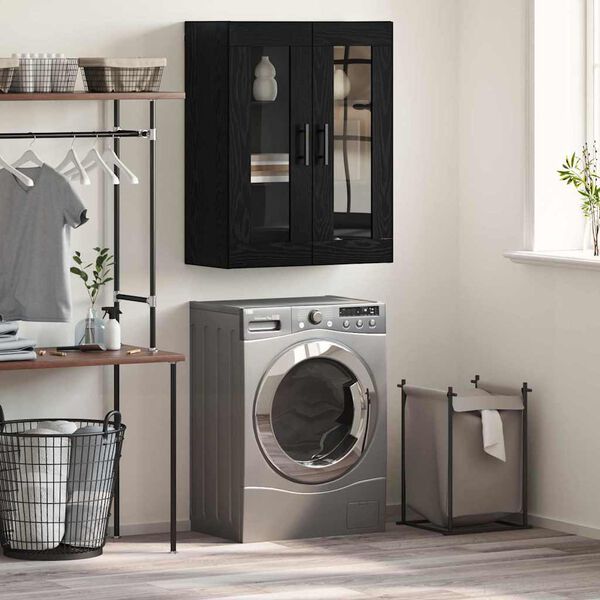 vidaXL Meuble mural Ch&ecirc;ne noir 69,5 x 34 x 90 cm Bois d'ing&eacute;nierie