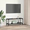 vidaXL Meuble TV Ch&ecirc;ne noir 100x33x41cm Bois d'ing&eacute;nierie et fer