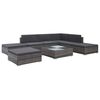 vidaXL Salon de jardin 8 pcs avec coussins r&eacute;sine tress&eacute;e gris