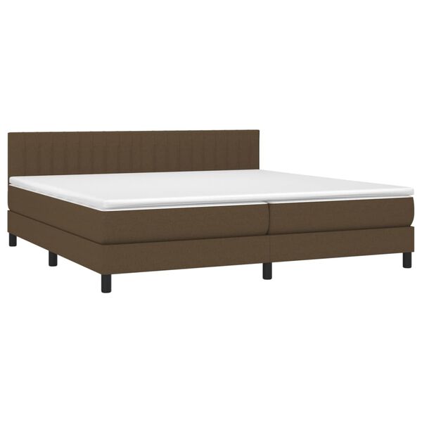 vidaXL Sommier à lattes de lit matelas et LED Marron foncé 200x200 cm