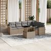 vidaXL Salon de jardin avec coussins 7 pcs beige r&eacute;sine tress&eacute;e