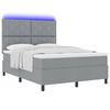 vidaXL Lit &agrave; ressorts avec matelas Gris clair 160 x 200 cm tissu
