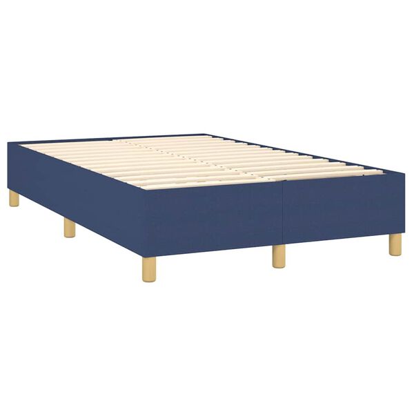 vidaXL Sommier &agrave; lattes de lit avec matelas bleu 120x190 cm tissu