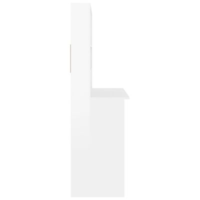 vidaXL Bureau et étagères Blanc brillant 102x45x148 cm Bois ingénierie