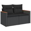 vidaXL Salon de jardin avec coussins 13 pcs noir r&eacute;sine tress&eacute;e