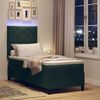 vidaXL Lit &agrave; ressort LED avec matelas Vert fonc&eacute; 80 x 200 cm tissu