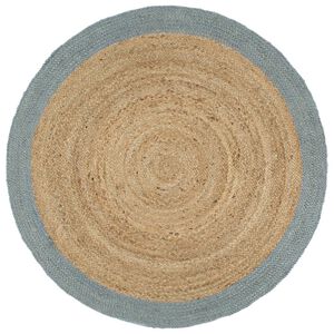 vidaXL Tapis fait &agrave; la main Jute avec bord vert olive 210 cm