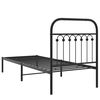 vidaXL Cadre de lit métal sans matelas avec tête de lit noir 80x200 cm