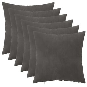 vidaXL Coussin avec oreiller HEERLEN 6 pi&egrave;ces Gris fonc&eacute; Velours