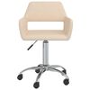 vidaXL Chaise pivotante de bureau Cr&egrave;me Tissu