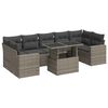 vidaXL Salon de jardin 8 pcs avec coussins gris r&eacute;sine tress&eacute;e