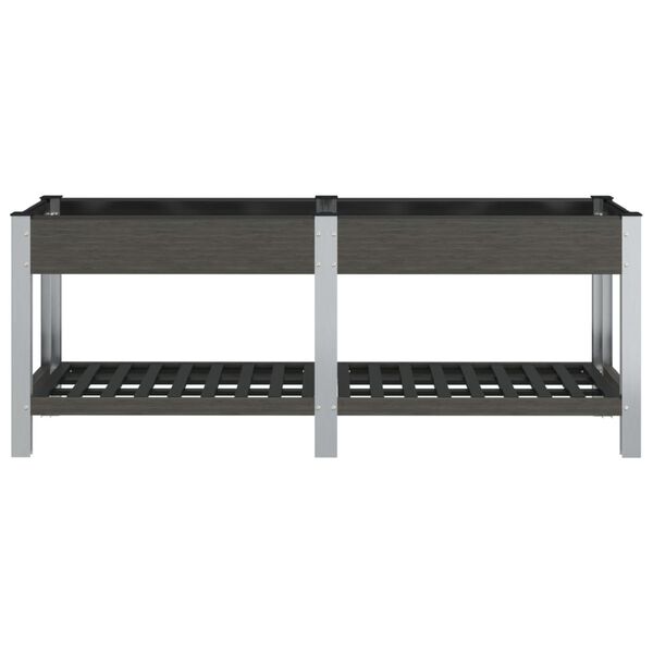 vidaXL Lit sur&eacute;lev&eacute; de jardin avec &eacute;tag&egrave;re Gris 200x50x75 cm WPC