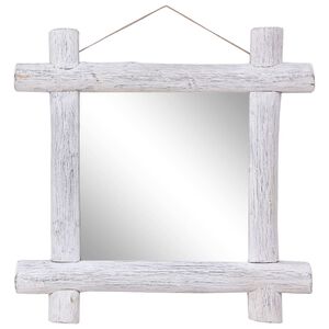 vidaXL Miroir &agrave; b&ucirc;ches Blanc 70x70 cm Bois de r&eacute;cup&eacute;ration massif