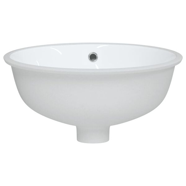 vidaXL &Eacute;vier de salle de bain blanc 38,5x33,5x19 cm ovale c&eacute;ramique