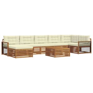 vidaXL Ensemble de canap&eacute;s d'ext&eacute;rieur 8 pc Naturel et Cr&egrave;me