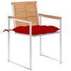 vidaXL Chaises de jardin lot de 8 avec coussins Bois de teck massif