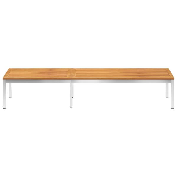 vidaXL Chaise longue bois d'acacia solide et acier inoxydable