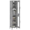 vidaXL Buffet haut Gris b&eacute;ton 34,5x34x180 cm Bois d'ing&eacute;nierie