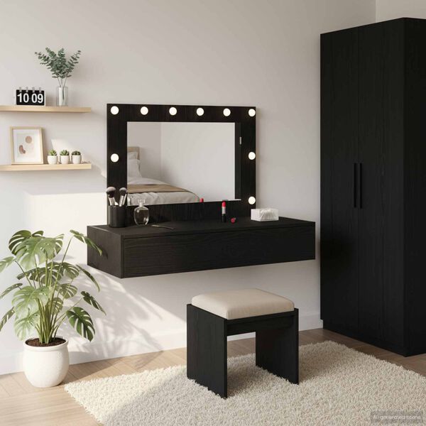 vidaXL Table de Toilette Noir 100 x 40 x 70 cm Bois d'ingénierie