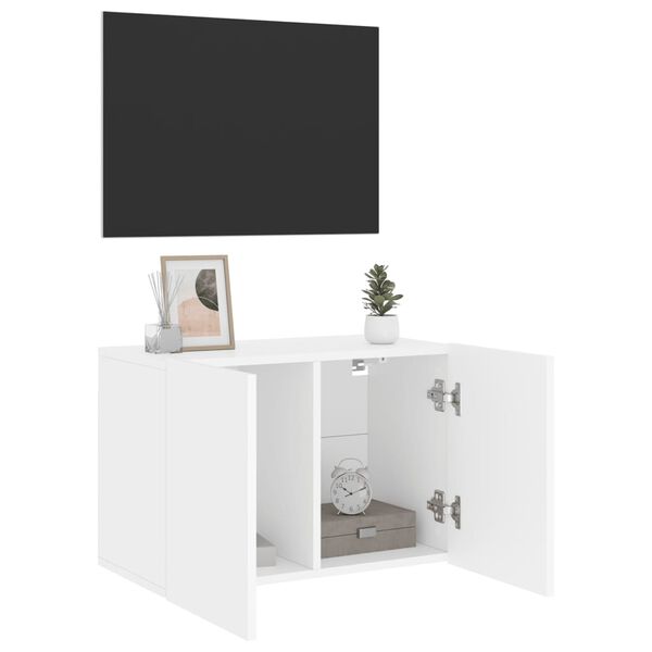 vidaXL Meuble TV mural blanc 60x30x41 cm