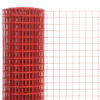 vidaXL Grillage Acier avec rev&ecirc;tement en PVC 25x0,5 m Rouge