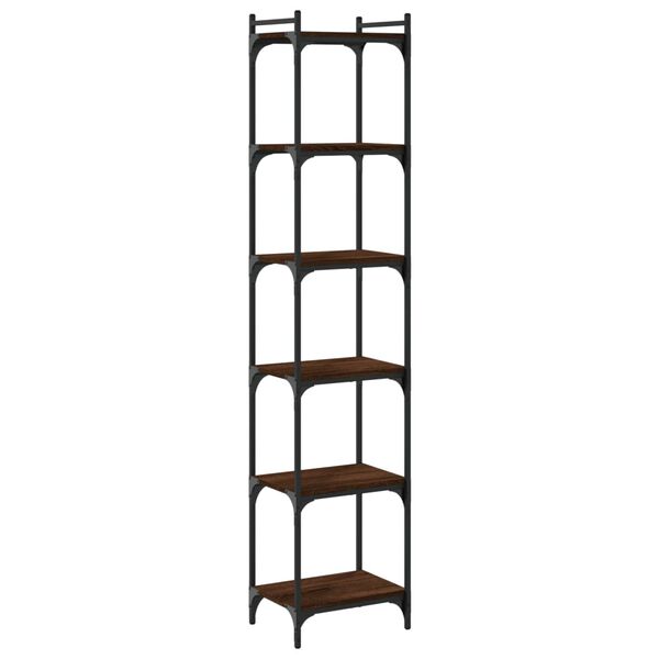 vidaXL Biblioth&egrave;que 6 niveaux ch&ecirc;ne marron 40x30x188cm bois ing&eacute;nierie