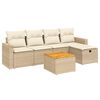 vidaXL Salon de jardin avec coussins 6 pcs beige r&eacute;sine tress&eacute;e