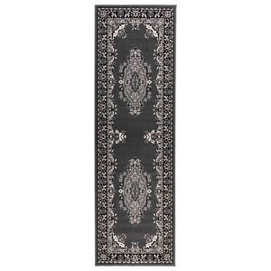 vidaXL Tapis Couloir FLORNES Tiss&eacute; Gris PP 7 mm