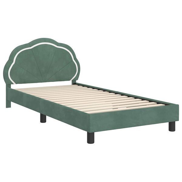 vidaXL Cadre de lit pour enfants avec t&ecirc;te de lit Vert Mer 90 x 200 cm