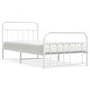 vidaXL Cadre de lit m&eacute;tal sans matelas et pied de lit blanc 107x203 cm