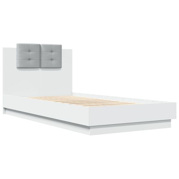 vidaXL Cadre de lit sans matelas blanc 75x190 cm