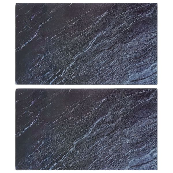 vidaXL Planches à découper 2pcs motif de pierre naturelle Verre trempé