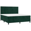 vidaXL Sommier &agrave; lattes de lit matelas et LED Vert fonc&eacute; 160x200 cm
