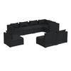vidaXL Salon de jardin 8 pcs avec coussins r&eacute;sine tress&eacute;e noir
