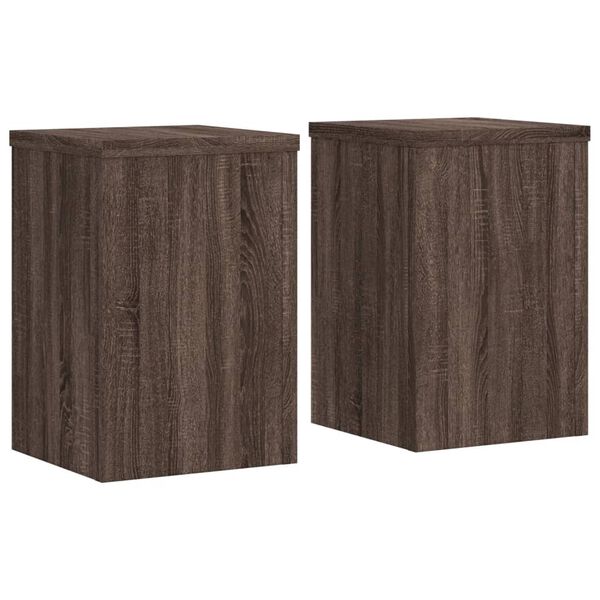 vidaXL Supports pour plantes 2 pcs ch&ecirc;ne marron bois d'ing&eacute;nierie