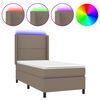 vidaXL Sommier &agrave; lattes de lit matelas LED Taupe 90x190 cm Tissu