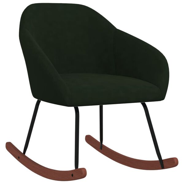 vidaXL Chaise &agrave; bascule Vert fonc&eacute; Tissu