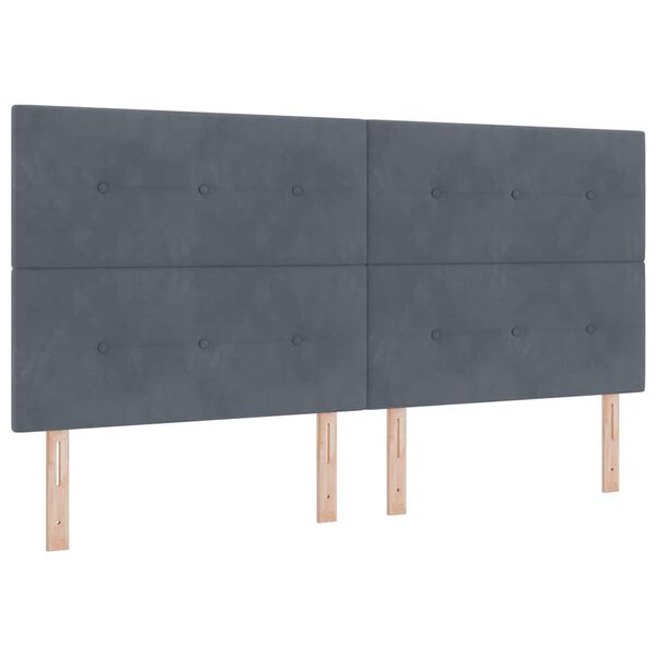 vidaXL T&ecirc;te de lit avec t&ecirc;te de lit Gris fonc&eacute; 200 cm Cuir synth&eacute;tique