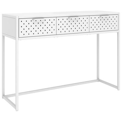 vidaXL Table console Blanc 106x35x75 cm Acier