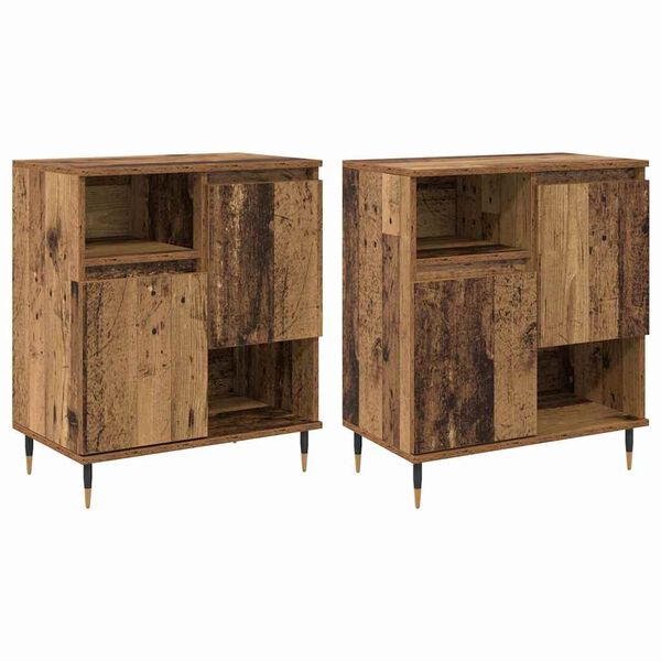 vidaXL Buffets 2 pcs Bois ancien 120 x 35 x 70 cm Bois d'ing&eacute;nierie