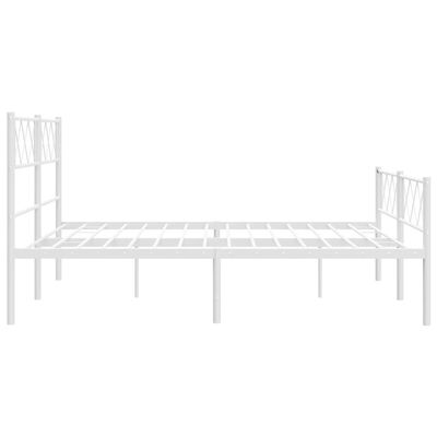 vidaXL Cadre de lit métal sans matelas et pied de lit blanc 140x200 cm