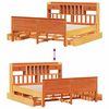 vidaXL Lit biblioth&egrave;que sans matelas cire marron 140x190 cm pin massif