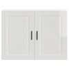 vidaXL Armoire murale de cuisine Porto blanc brillant bois ing&eacute;nierie