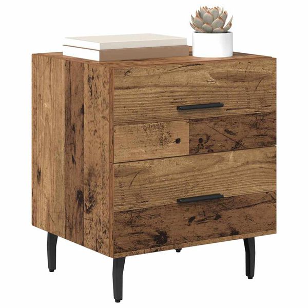 vidaXL Cabinet de chevet avec tiroir Bois ancien 40 x 35 x 47,5 cm