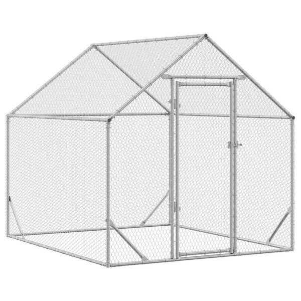 vidaXL Cage &agrave; poules Argent 200x170x177cm Acier galvanis&eacute;